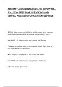AIRCRAFT AERODYNAMICS ELITE REVIEW FULL SOLUTION TEST BANK QUESTIONS AND VERIFIED ANSWERS FOR GUARANTEED PASS