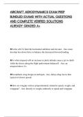 AIRCRAFT AERODYNAMICS EXAM PREP BUNDLED EXAMS WITH ACTUAL QUESTIONS AND COMPLETE VERIFIED SOLUTIONS ALREADY GRADED A