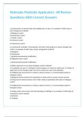 Nebraska Pesticide Applicators -All Review Questions With Correct Answers 