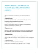 NJDEP CORE PESTICIDE APPLICATOR TRAINING QUESTIONS WITH CORRECT ANSWERS 