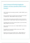 Iowa Commercial Pesticide Applicator Category 1A Exam Questions With Correct Answers 