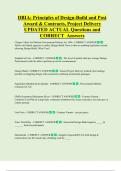 DBIA&colon; Principles of Design-Build and Post  Award & Contracts&comma; Project Delivery   UPDATED ACTUAL Questions and  CORRECT  Answers 