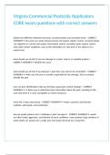 Virginia Commercial Pesticide Applicators CORE exam questions with correct answers 