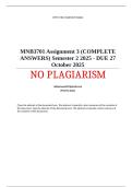 MNB3701 Assignment 3 &lpar;COMPLETE ANSWERS&rpar; Semester 2 2025 - DUE 27 October 2025&semi; 100&percnt; TRUSTED Complete&comma; trusted solutions and explanations Ensure your success with us&period;