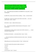 Final Exam-NHA and Core Test Questions and Correct Revised Answers 2025-2026 Updated&period;