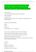 Final Exam-Pennsylvania CNA state Study Guide Questions and Actual Detailed Answers 2025-2026 Updated&period;