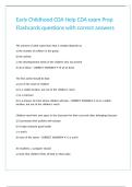 Early Childhood CDA Help CDA exam Prep Flashcards questions with correct answers