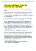 NHA 2024-2025 CBCS PRACTICE QUESTIONS & ANSWERS