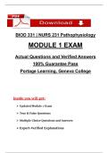 BIOD 331 Pathophysiology Module 1 Exam Questions & Verified Answers 2025 &vert; Portage Learning
