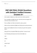 HNF 444 FINAL EXAM Questions  with Detailed Verified Answers  Graded A&plus; 