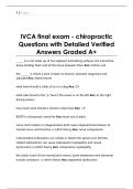 IVCA final exam - chiropractic  Questions with Detailed Verified  Answers Graded A&plus; 