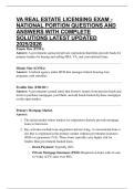 VA REAL ESTATE LICENSING EXAM - NATIONAL PORTION QUESTIONS AND ANSWERS WITH COMPLETE SOLUTIONS LATEST UPDATED 2025&sol;2026