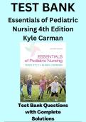 Test Bank for Essentials of Pediatric Nursing 4th Edition by Theresa Kyle&comma; Susan Carman