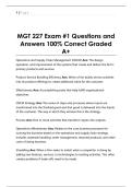 MGT 227 Exam 1 Questions and  Answers 100&percnt; Correct Graded  A&plus; 