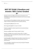 MQM 227 EXAM 3 Questions and  Answers 100&percnt; Correct Graded  A&plus; 