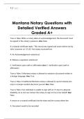 Montana Notary Questions with  Detailed Verified Answers  Graded A&plus; 