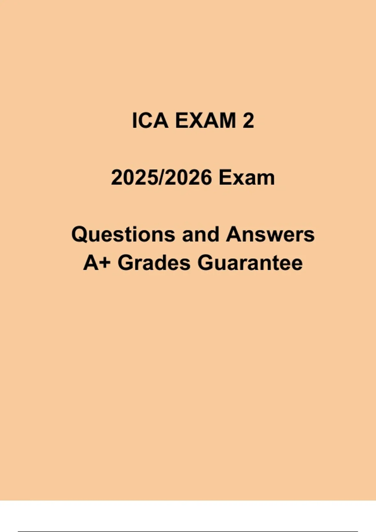 Ica Guide ICA Exam 2 Study Guide 2025/2026 | Verified Questions & Answers ...