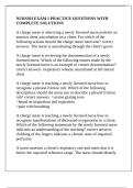 NURS303 EXAM 1 PRACTICE QUESTIONS WITH COMPLETE SOLUTIONS
