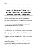 Musculoskeletal CHIMA NCE  Review Questions with Detailed  Verified Answers Graded A&plus;