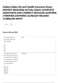 Indiana State Life and Health Insurance Exam NEWEST 2025&sol;2026 ACTUAL EXAM COMPLETE QUESTIONS AND CORRECT DETAILED ANSWERS &lpar;VERIFIED ANSWERS&rpar; &vert;ALREADY GRADED A&plus;&vert;&vert;BRAND NEW&excl;&excl;