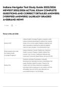 Indiana Navigator Test Study Guide 2025&sol;2026 NEWEST 2025&sol;2026 ACTUAL EXAM COMPLETE QUESTIONS AND CORRECT DETAILED ANSWERS &lpar;VERIFIED ANSWERS&rpar; &vert;ALREADY GRADED A&plus;&vert;&vert;BRAND NEW&excl;&excl;
