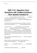 NUR 1121&colon; Digestive Tract  Questions with Verified Solutions&vert;  New Update Graded A&plus; 