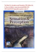 Test Bank For Sensation and Perception 11th Edition by E&period; Bruce Goldstein&comma; Laura Cacciamani&vert;&vert;ISBN 978-0357446478All Chapters&vert;&vert;Complete Guide A&plus;