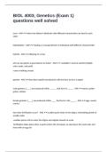 BIOL 4003&semi; Genetics &lpar;Exam 1&rpar; questions well solved