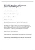 Biol 4003 questions with correct answers rated A&plus; passed