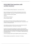 PLPA 2003 Final questions with verified solutions