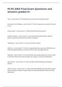 PLPA 2003 Final Exam Questions and answers graded A&plus;