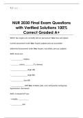 NUR 2030 Final Exam Questions  with Verified Solutions 100&percnt;  Correct Graded A&plus; 