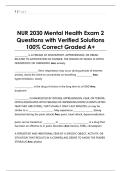 NUR 2030 Mental Health Exam 2  Questions with Verified Solutions  100&percnt; Correct Graded A&plus; 