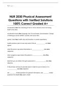 NUR 2030 Physical Assessment  Questions with Verified Solutions  100&percnt; Correct Graded A&plus;