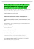 Critical Care Paramedic &lpar;Kyle Faudree's Flight Paramedic Certification&rpar; Study Guide Fully Solved &vert;&vert; ACE THE TEST
