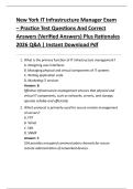 New York IT Infrastructure Manager Exam &ndash; Practice Test Questions And Correct  Answers &lpar;Verified Answers&rpar; Plus Rationales  2026 Q&A &vert; Instant Download Pdf 