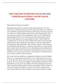 NEW GRAD RN INTERVIEW EXAM 2025-2026  VERIFIED QUESTIONS AND DETAILED  ANSWERS&period;