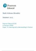 2025 Pearson Edexcel GCSE Persian Mark Scheme Paper 1 &lpar;1PNO&sol;1H Listening and understanding in Persian&rpar;