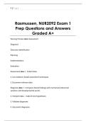 Rasmussen&comma; NUR2092 Exam 1  Prep Questions and Answers  Graded A&plus;