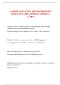 NAHAM CHAA EXAM 2025-2026 PRACTICE  QUESTIONS AND ANSWERS GRADED A&plus;  LATEST 