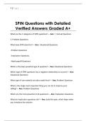 SPIN Questions with Detailed  Verified Answers Graded A&plus;