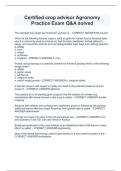 Certified crop advisor Agronomy  Practice Exam Q&A solved 20252026 