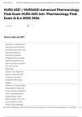 NURS 6521 &sol; NURS6521 Advanced Pharmacology Final Exam NURS 6521 Adv&period; Pharmacology Final Exam Q & A 2025&vert; 2026
