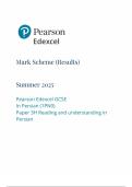 2025 Pearson Edexcel GCSE Persian mark scheme paper 3 &lpar;1PNO&sol;3H Reading and understanding in Persian&rpar;