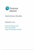2025 Pearson Edexcel GCSE Persian Mark Scheme paper 4 &lpar;1PNO&sol;4H&colon; Writing in Persian&rpar;