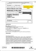 May 2025 Edexcel&colon; A Level English Literature Paper 1 &ndash; Drama &ndash; Merged Question Paper & Mark Scheme