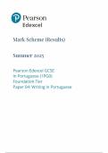 2025 Pearson Edexcel GCSE Portuguese Mark Scheme Paper 4 &lpar;1PGO&sol;4F&colon; Writing in Portuguese&rpar;