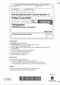 2025 Pearson Edexcel GCSE Portuguese Paper 4 &lpar;1PGO&sol;4H&colon; Writing in Portuguese&rpar;