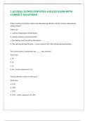1 AZ REAL ESTATE STATUTES & RULES EXAM WITH CORRECT SOLUTIONS