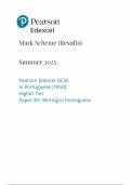 2025 Pearson Edexcel GCSE Portuguese Mark Scheme Paper 4 &lpar;1PGO&sol;4H&colon; Writing in Portuguese&rpar;